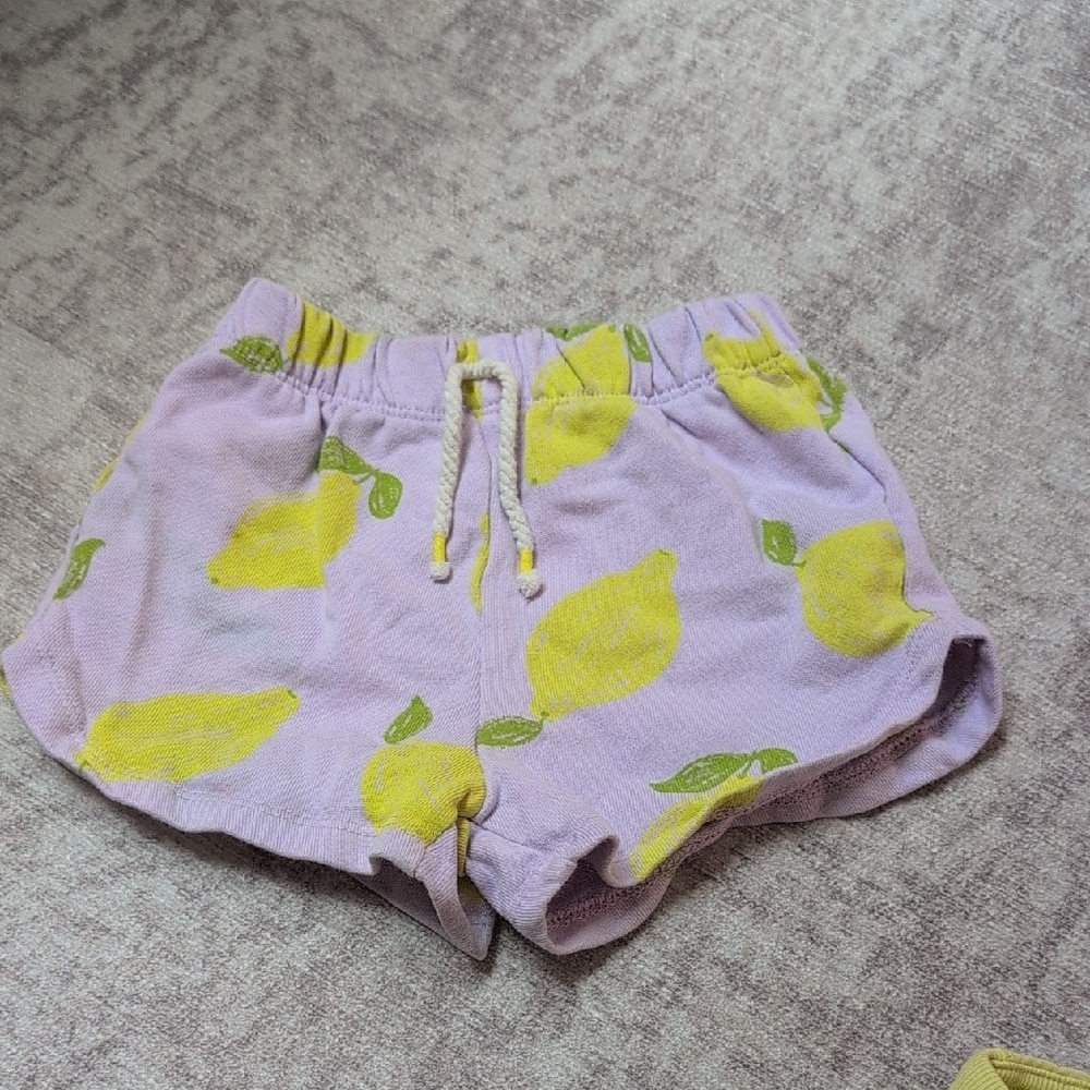 Zara Purple Shorts with Lemon Print